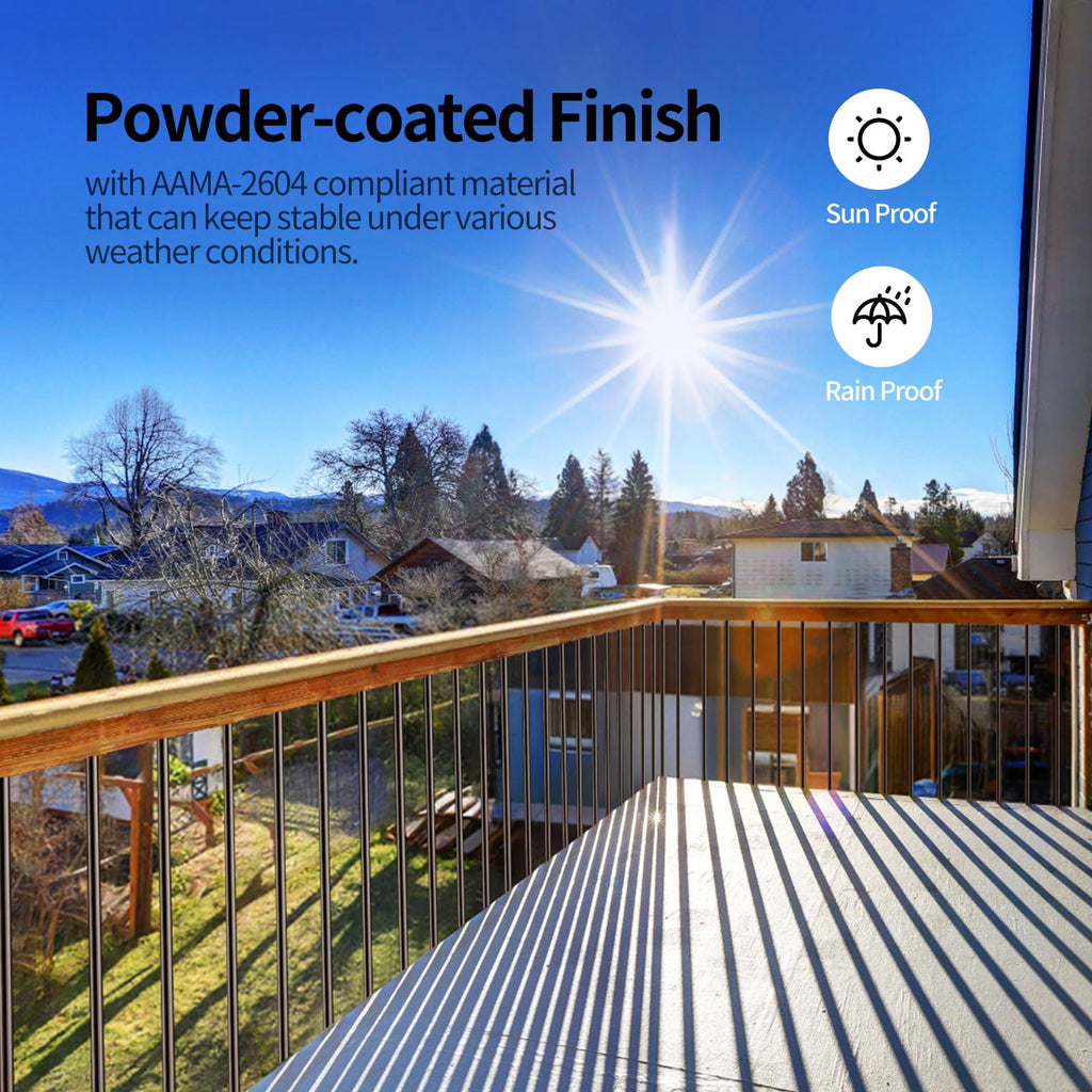 101 Pack 26" x 3/4" Black Round Aluminum Balusters A705555