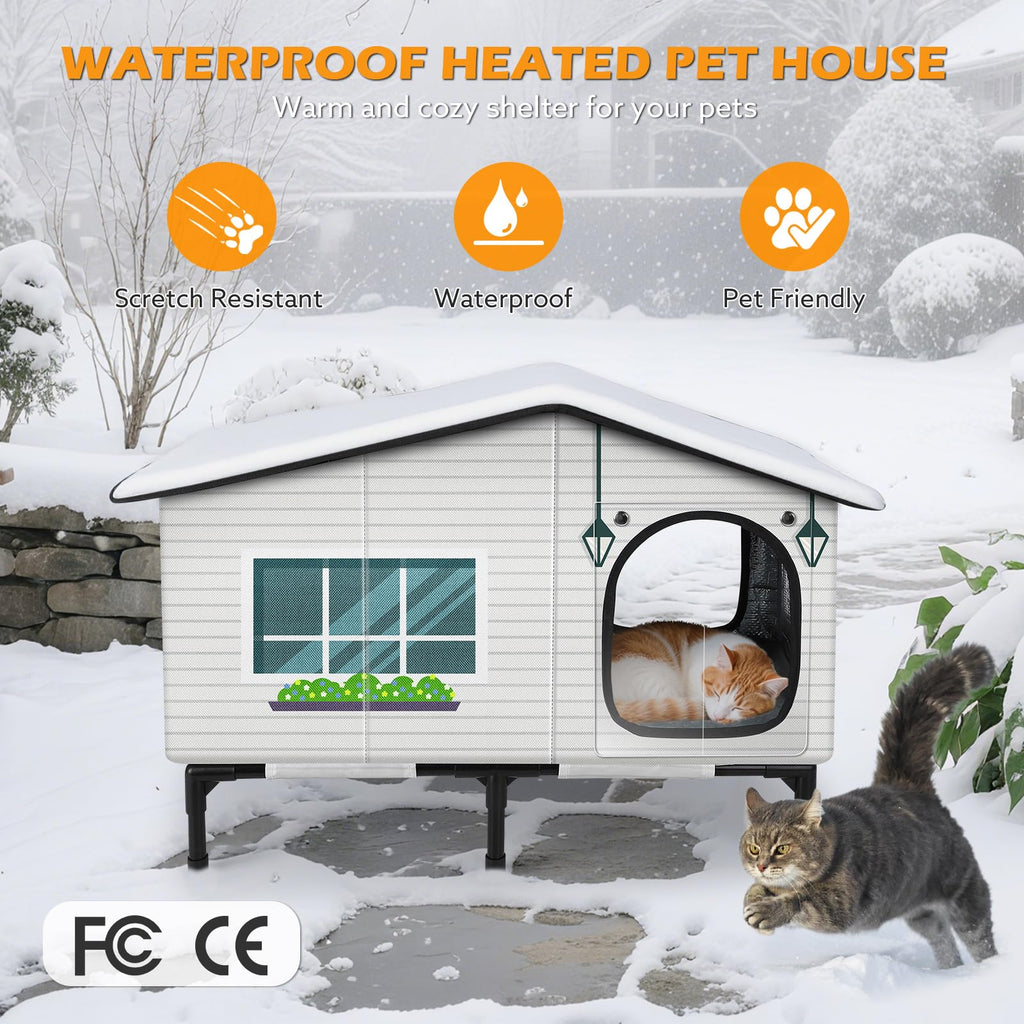 Weatherproof Heated Insulated Cat House V23508