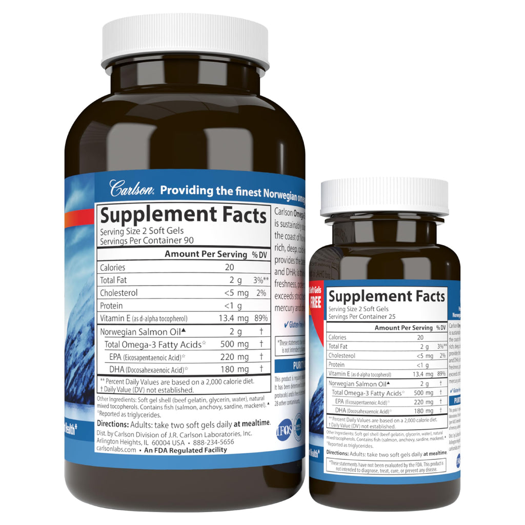 Salmon Oil 500 mg Omega-3s 180 + 50 Softgels K20528
