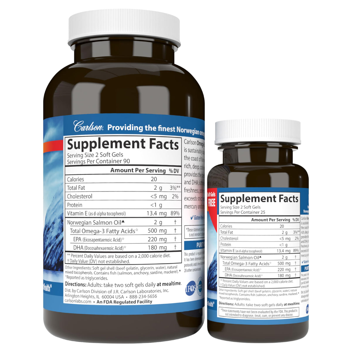 Salmon Oil 500 mg Omega-3s 180 + 50 Softgels K20528