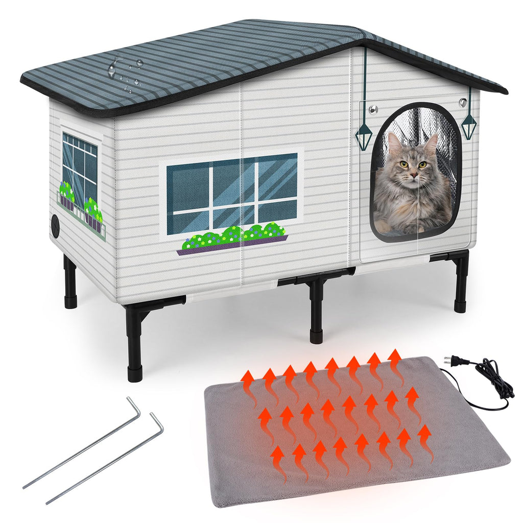 Weatherproof Heated Insulated Cat House V23508