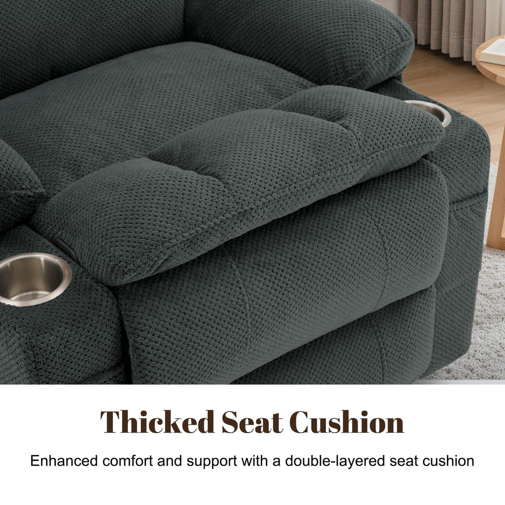 Gray Swivel Rocker Recliner with Massage & Heat B2995