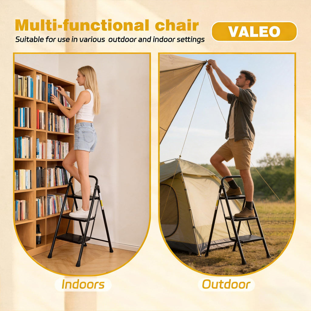 3 Step Folding Ladder with Anti-Slip Pedal I6436