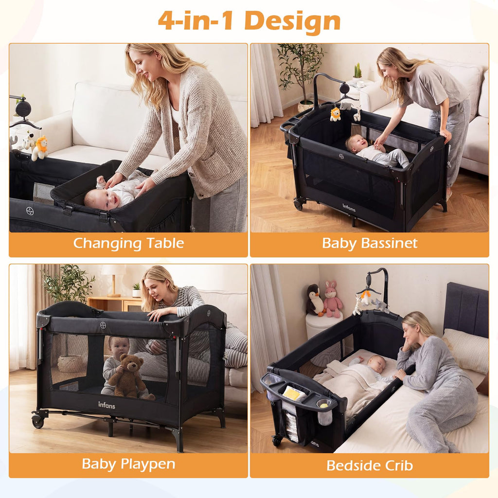 4 in 1 Baby Bassinet Bedside Crib D737027