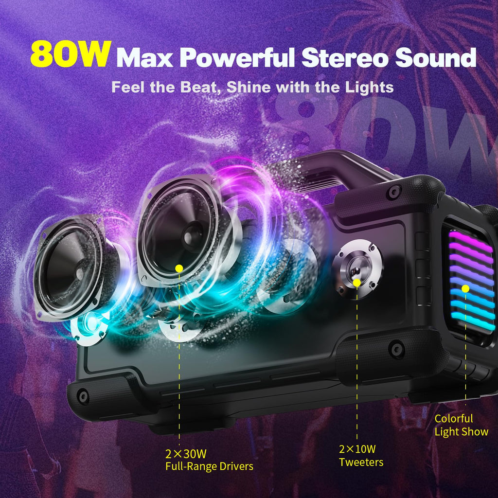 Black Portable Water Resistant Bluetooth Speaker J949