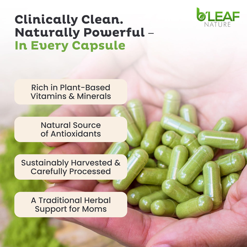 Moringa Leaf Vegan Capsules 1000mg 180 Count E961