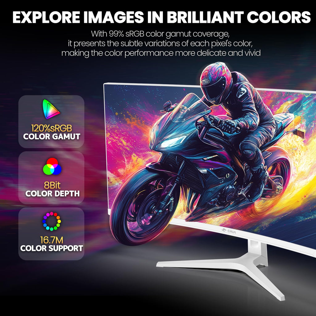 34" White Curved Gaming Monitor X163333