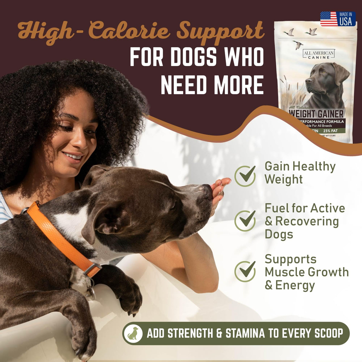 High Calorie Dog Weight Gainer Powder 60 Servings J995