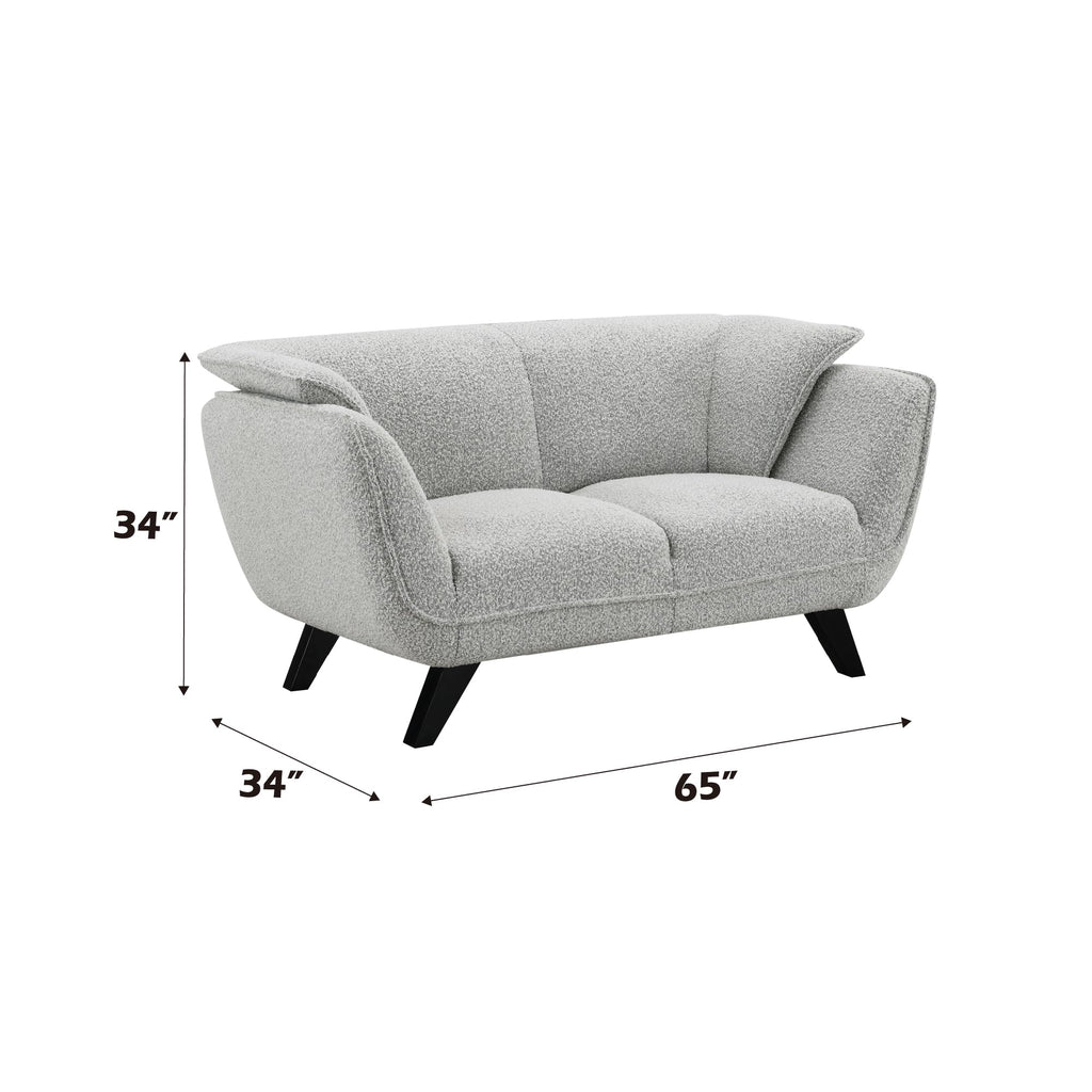 Light Gray Upholstered Loveseat R525041