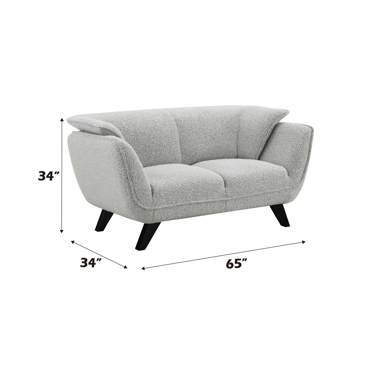 Light Gray Upholstered Loveseat R525041