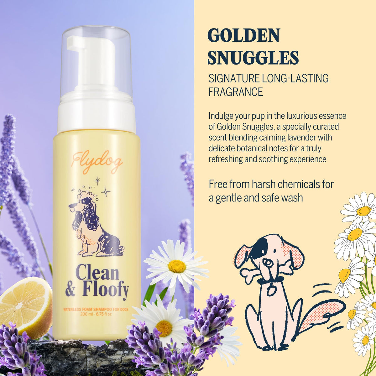 Dry Dog Shampoo with Glove No Rinse Spray Foam Z79895