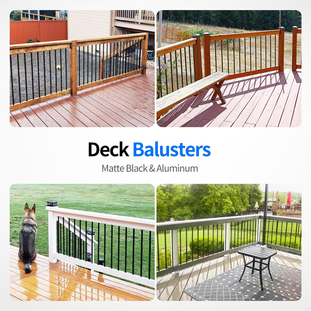 101 Pack 26" x 3/4" Black Round Aluminum Balusters A705555