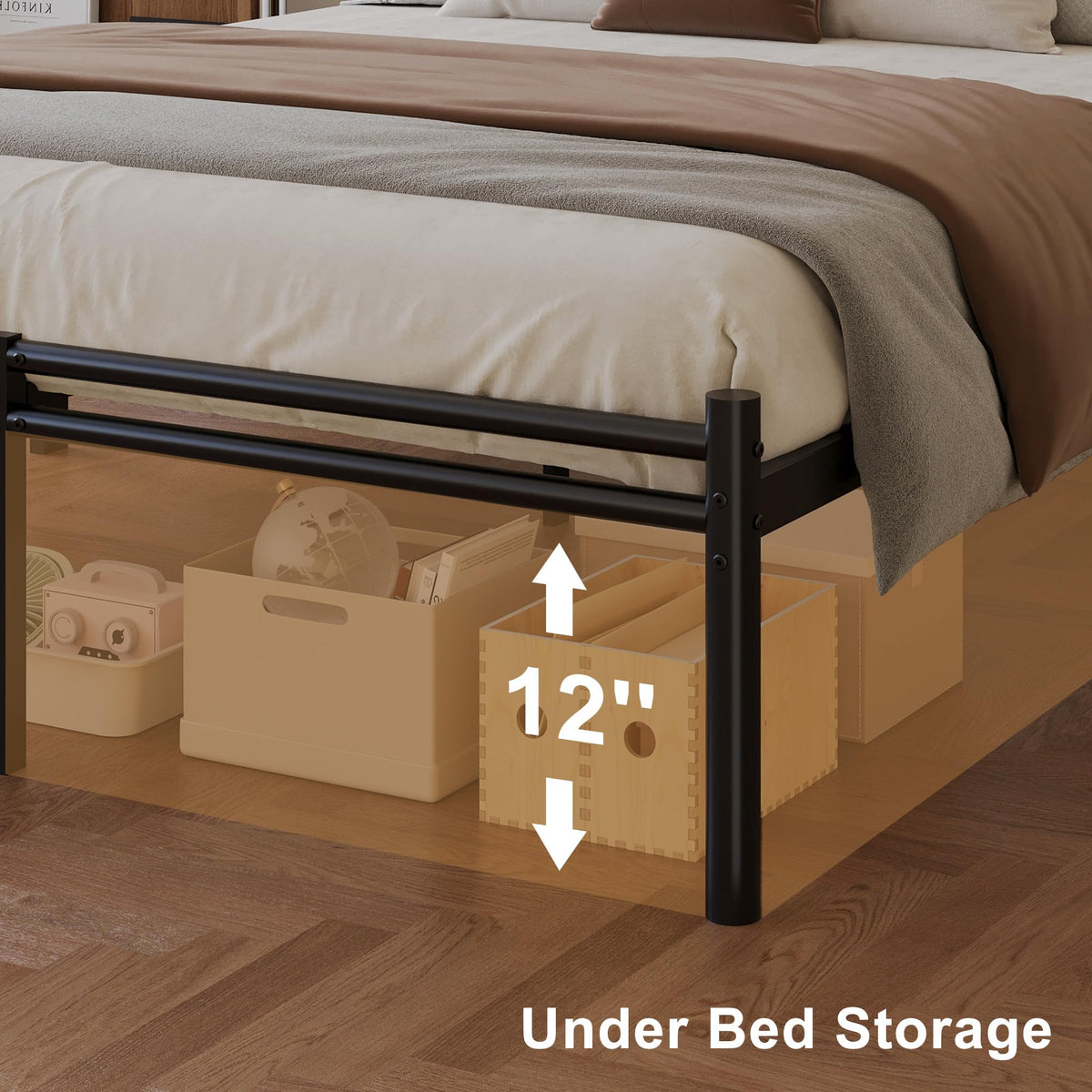Full Size Bed Frame with Headboard and Footboard H476