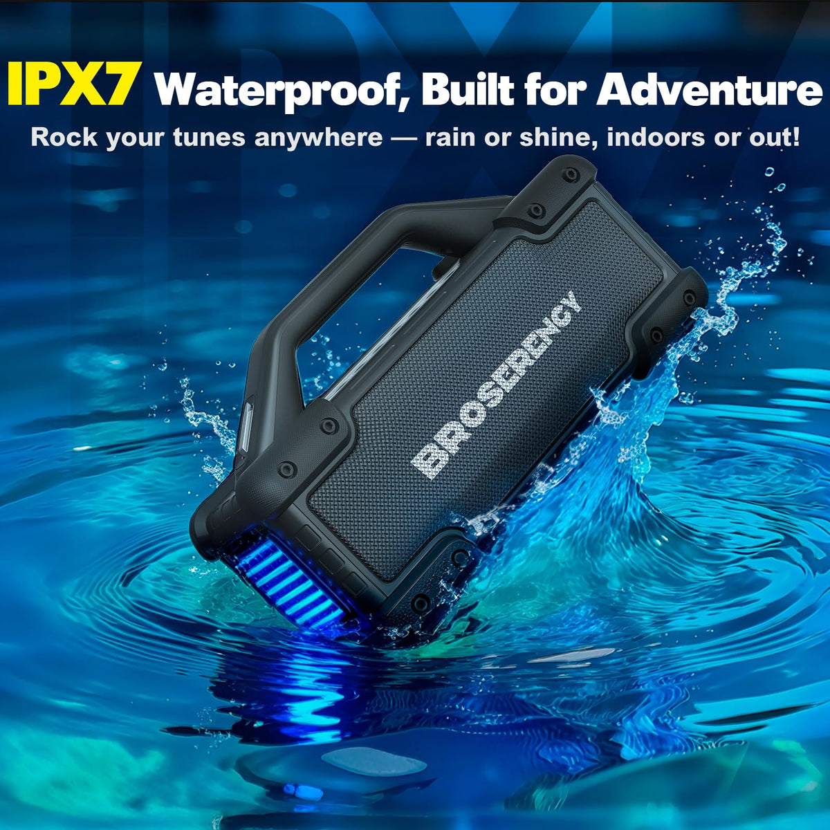 Black Portable Water Resistant Bluetooth Speaker J949