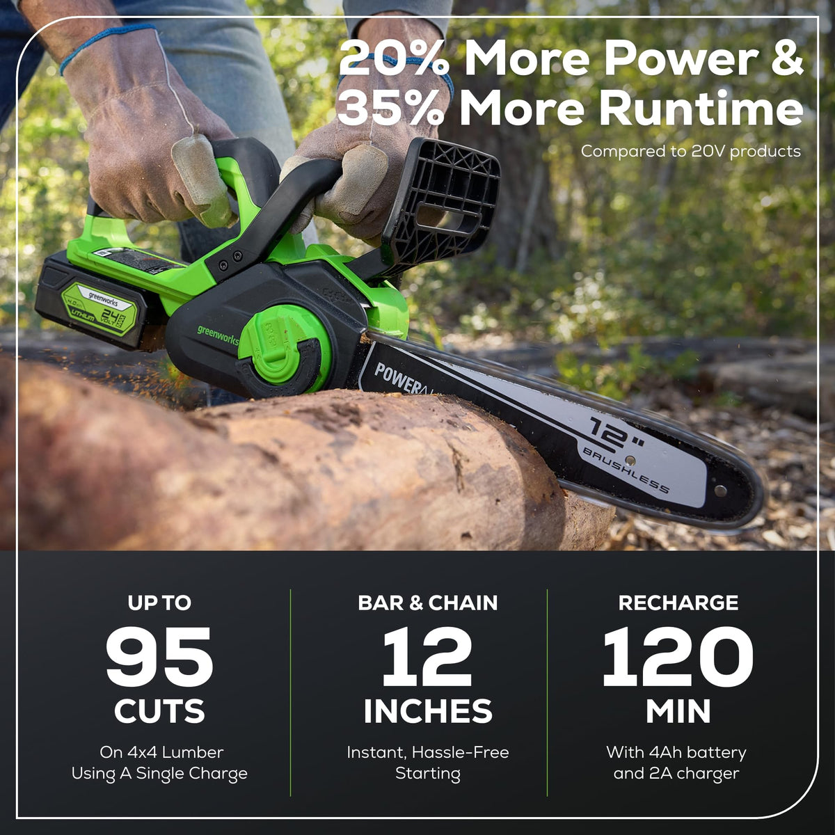 24V 12 in Cordless Electric Chainsaw L93920