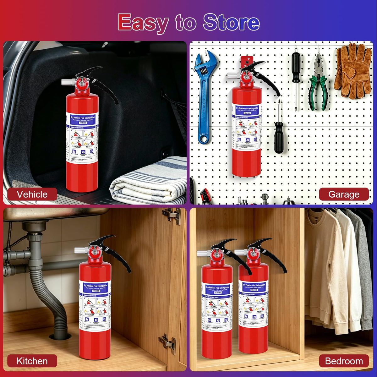 2 Pack 2.5 lb ABC Dry Chemical Fire Extinguishers N343507