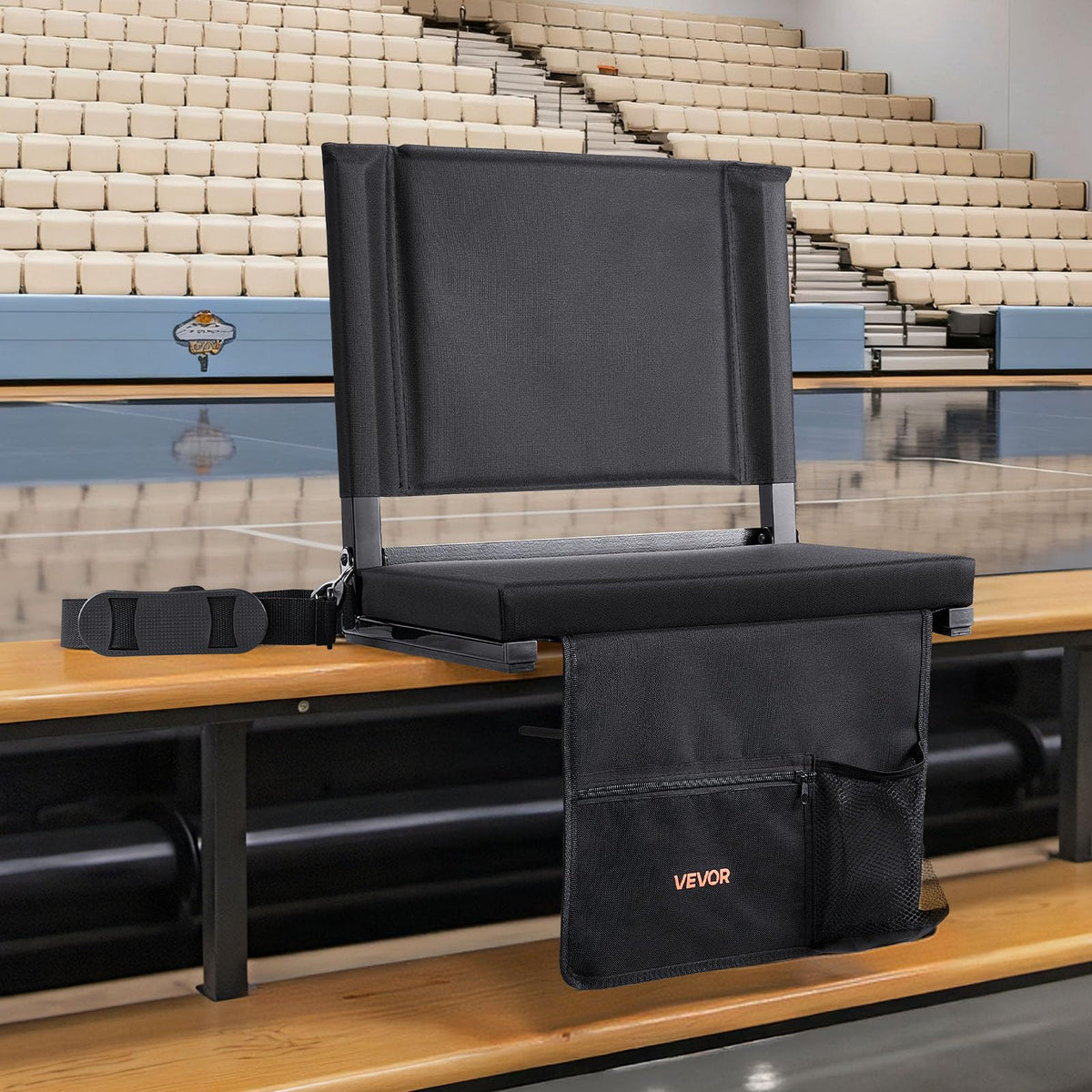 Folding Bleacher Seat with Back Support and Cushion K1580