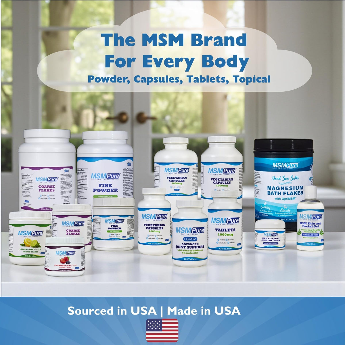 MSM 1000mg Vegetarian Capsules 120 Count V4669