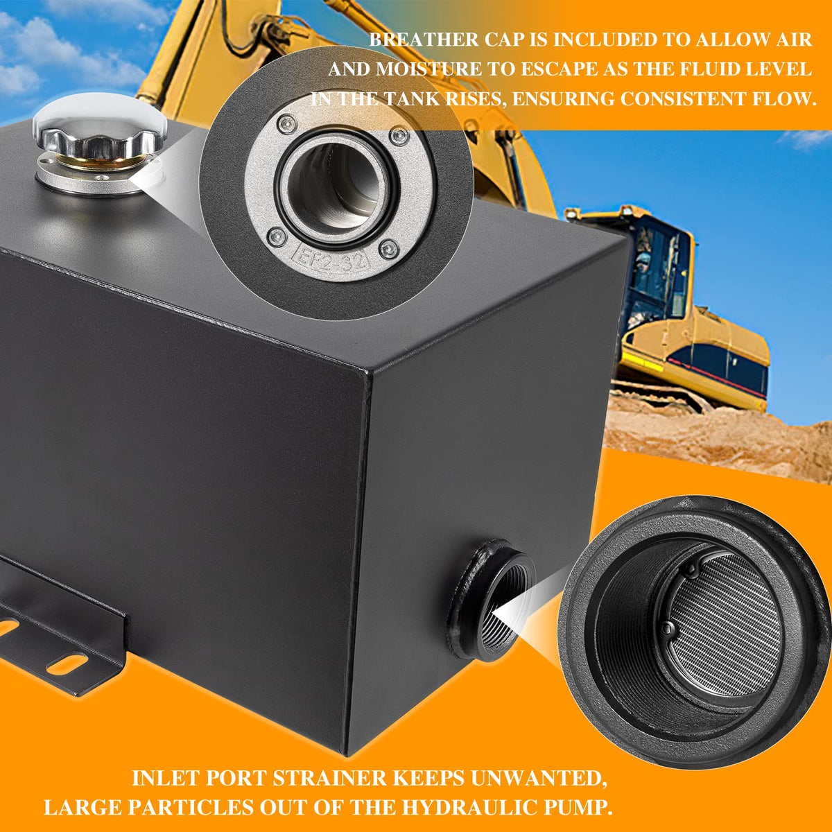 5 Gallon 14 Gauge Steel Hydraulic Fluid Reservoir Tank U554