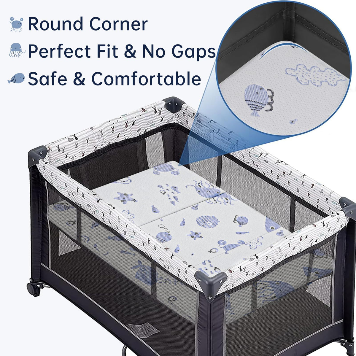 Dual-Sided Memory Foam Trifold Pack and Play Mattress N926204