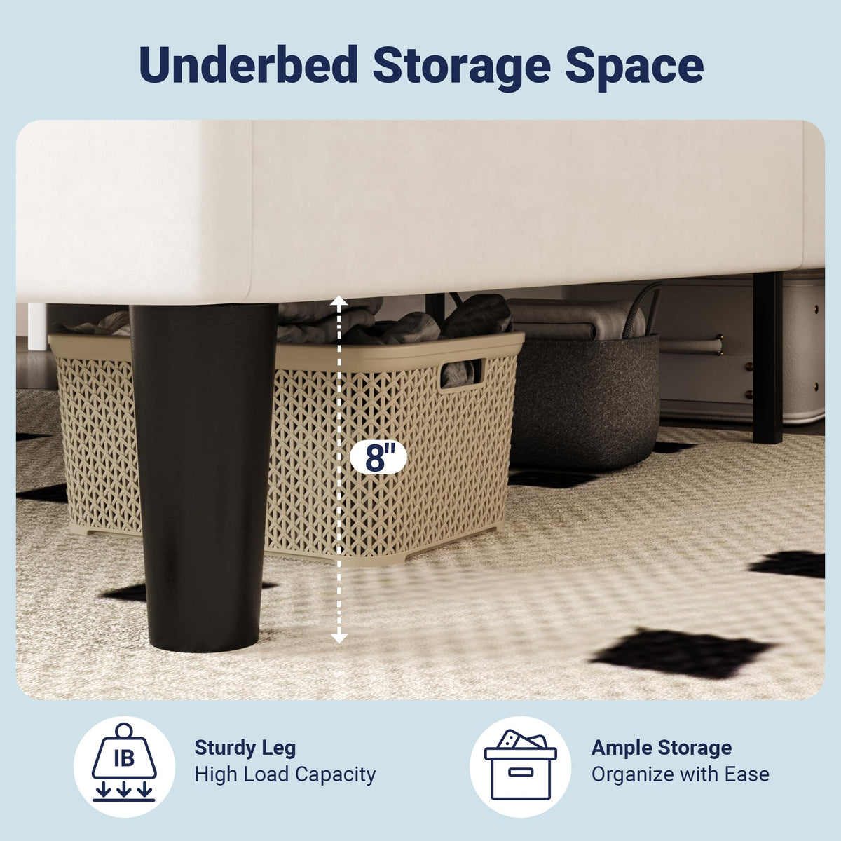 Queen Bed Frame with Storage Headboard and Charging Station A97701