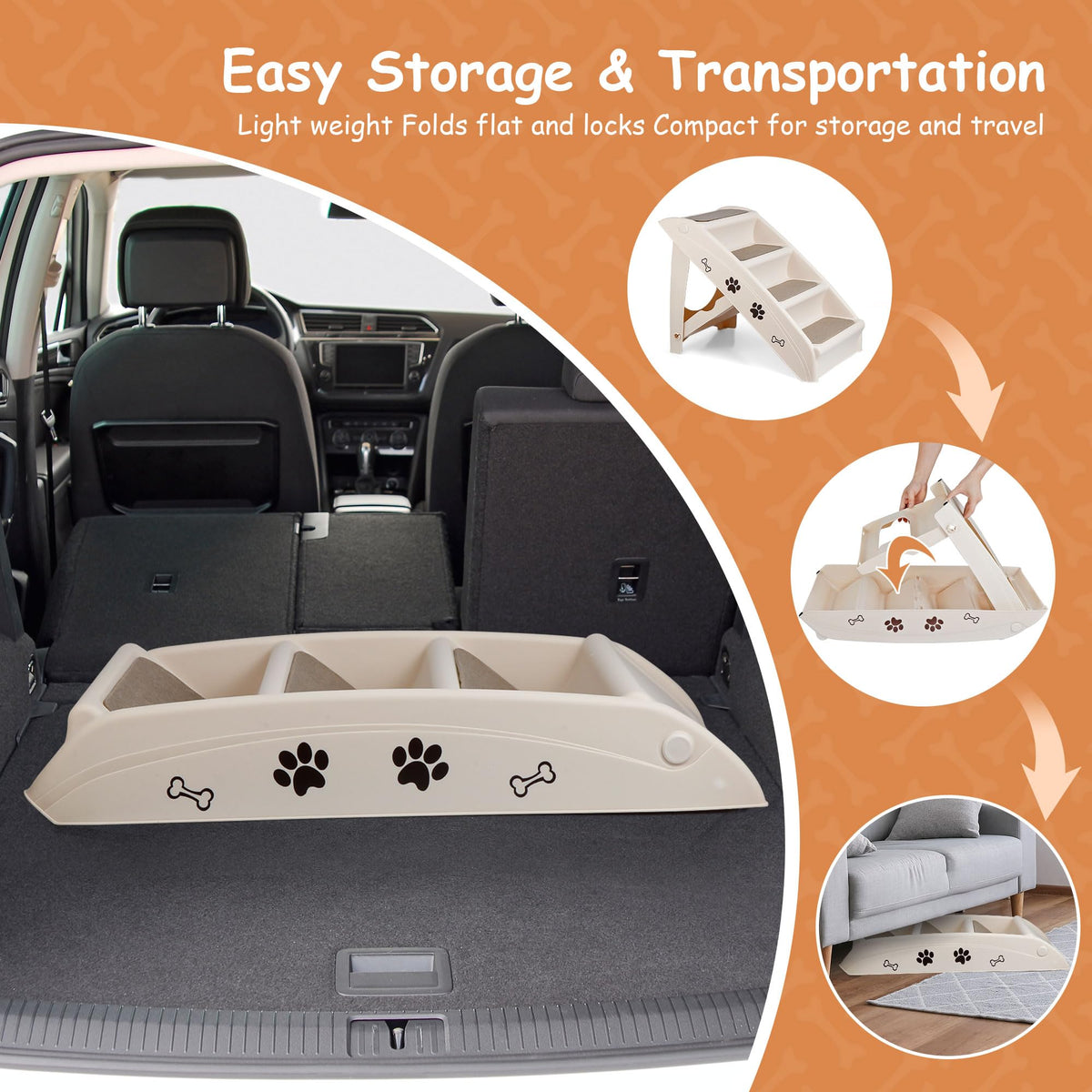 4-Step Non-Slip Dog Stairs V400704
