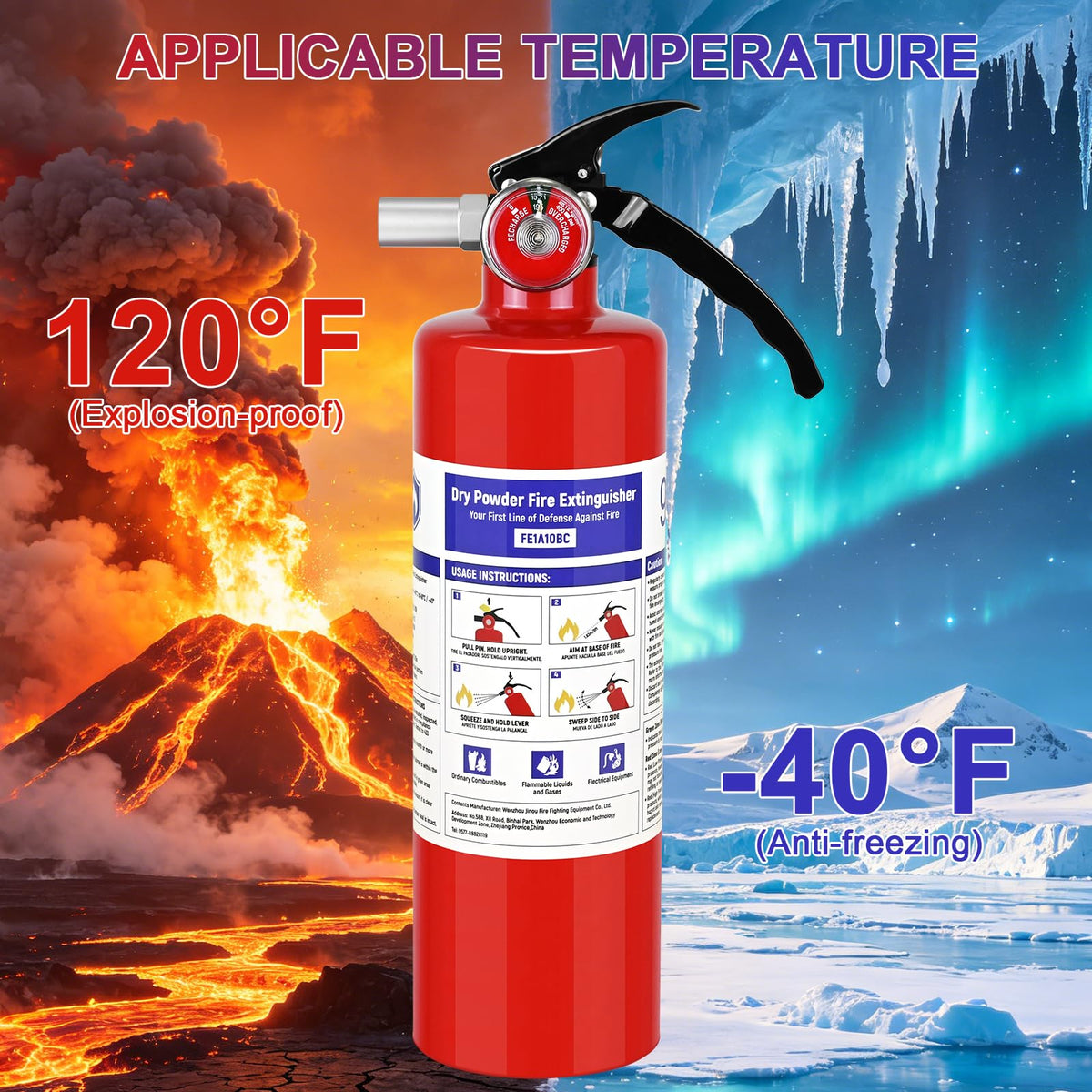 2 Pack 2.5 lb ABC Dry Chemical Fire Extinguishers N343507