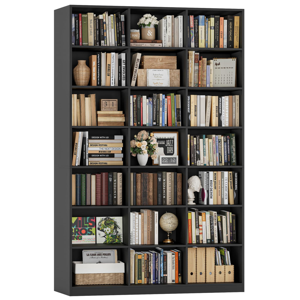 86" Triple Wide Black Bookshelf and Bookcase R925034