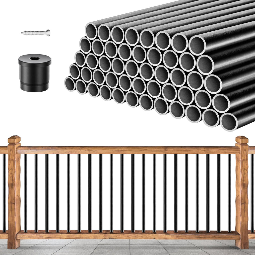 101 Pack 26" x 3/4" Black Round Aluminum Balusters A705555