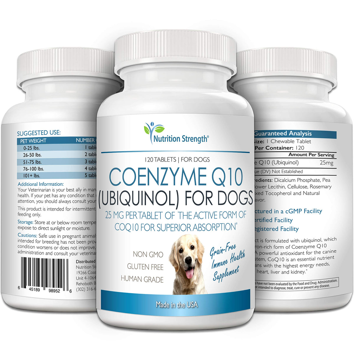 Coenzyme Q10 for Dogs Grain-Free Supplement, 120 Chewable Tablets Q246184