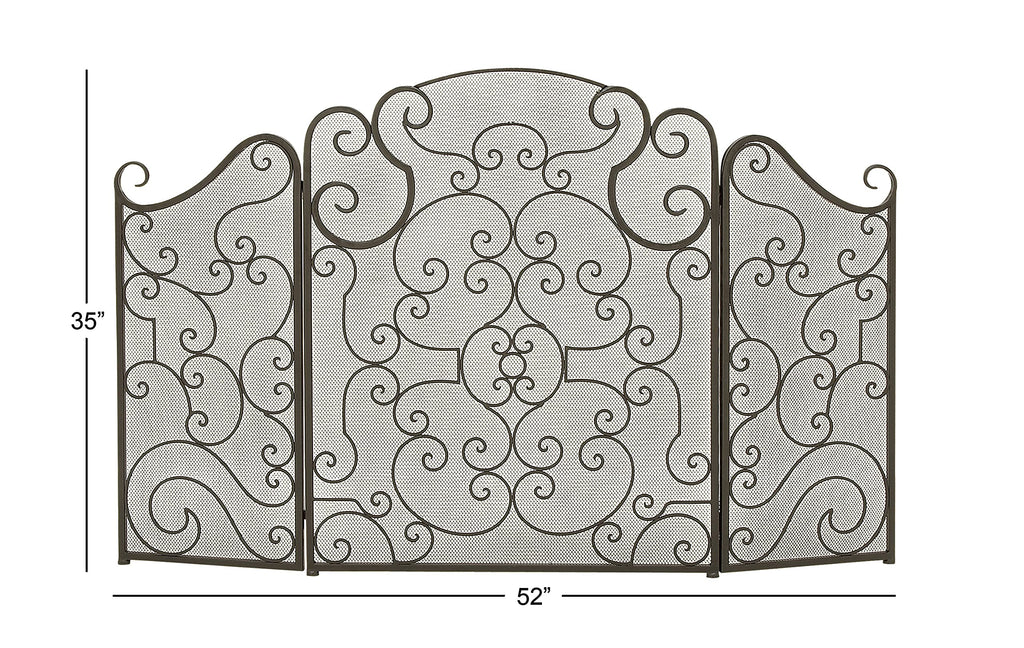 Metal 3 Panel Fireplace Screen Z190195