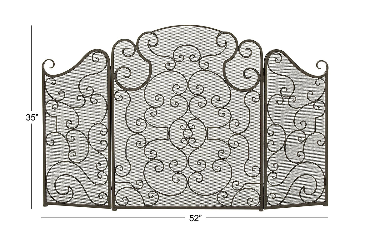 Metal 3 Panel Fireplace Screen Z190195