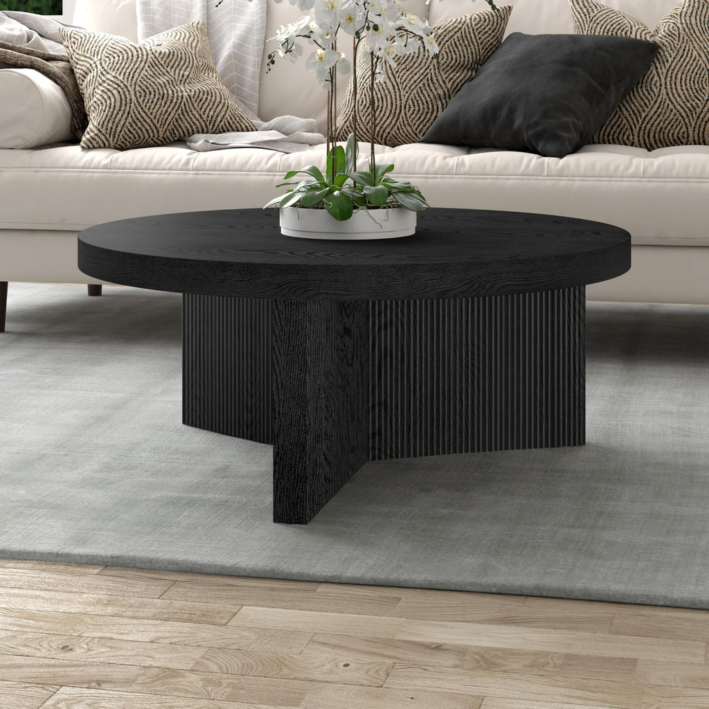 36" Scandinavian Fluted Coffee Table C1171