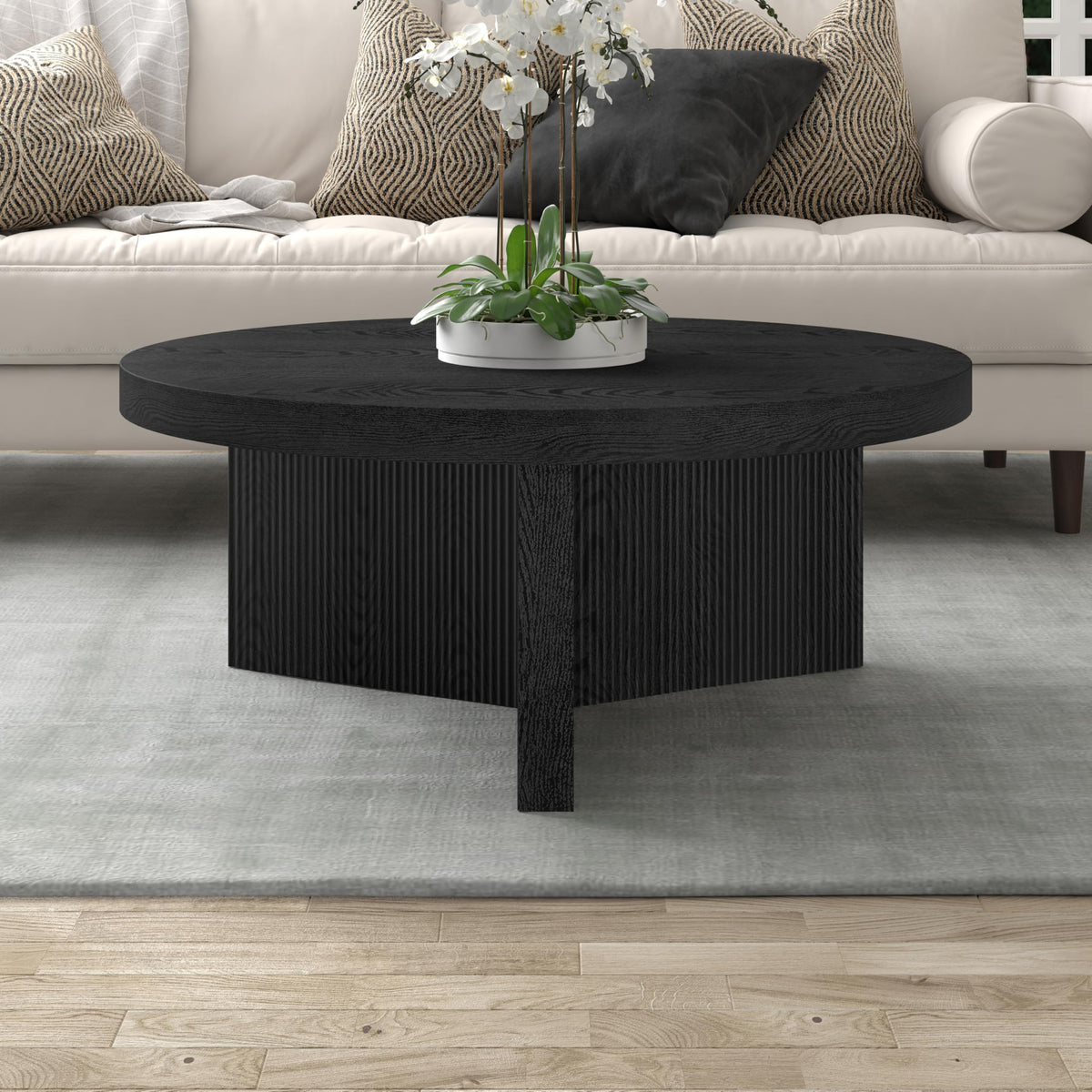 36" Scandinavian Fluted Coffee Table C1171