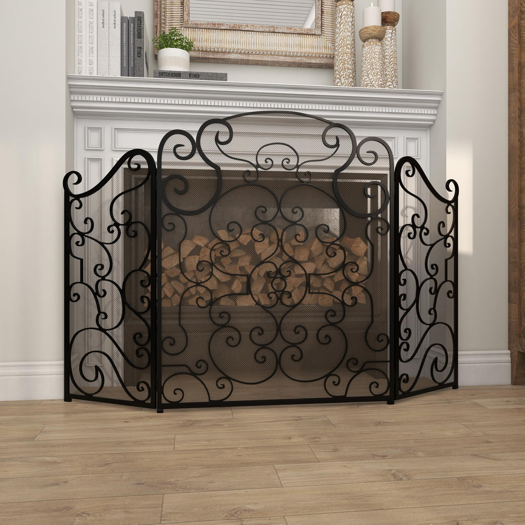 Metal 3 Panel Fireplace Screen Z190195