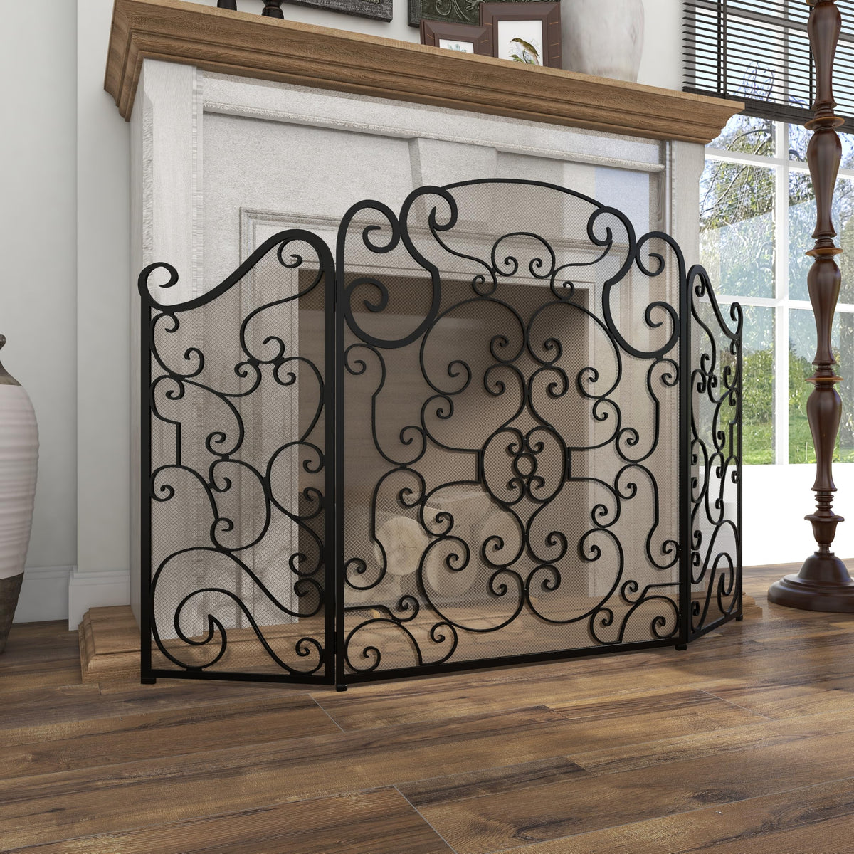 Metal 3 Panel Fireplace Screen Z190195